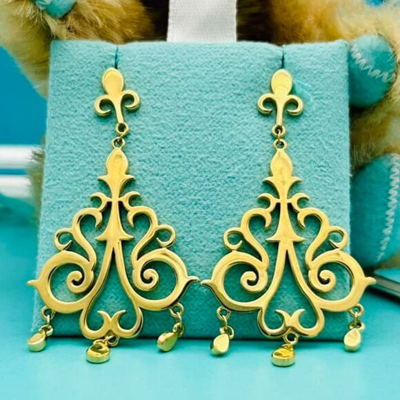 Tiffany & Co. Enchant Dangle Chandelier 18k Yellow Gold Earrings - Picture 6 of 6